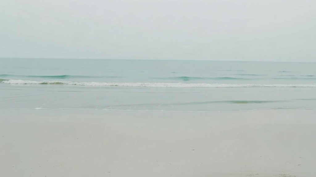 Calm beach at low tide